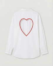 Chemise à rayure dos cœur