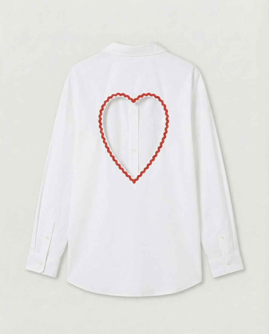 Chemise à rayure dos cœur