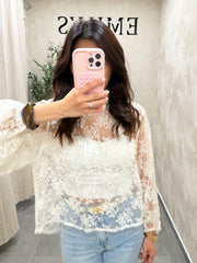 Blouse dentelle fleurs