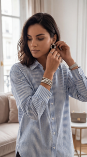 Chemise rayure à strass