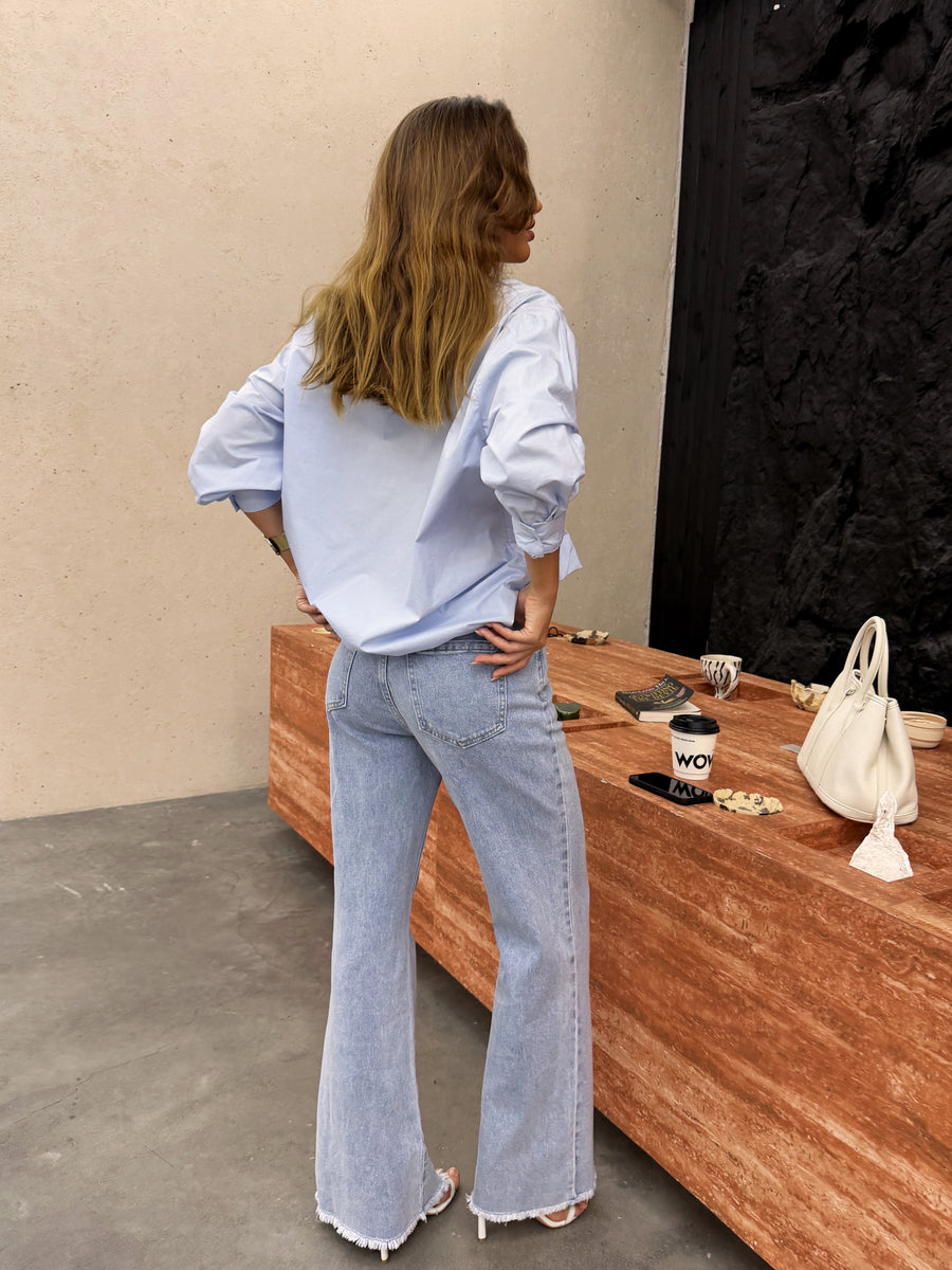 Jeans bootcut effiloché