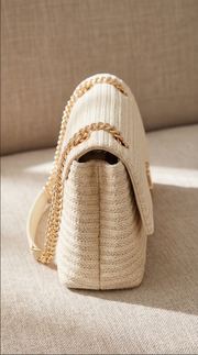 Sac à Main IDOL en Raphia Tressé Ivoire - Style Moderne et Fonctionnel
