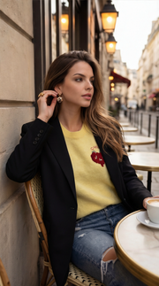 Pull jaune chilli sans manche