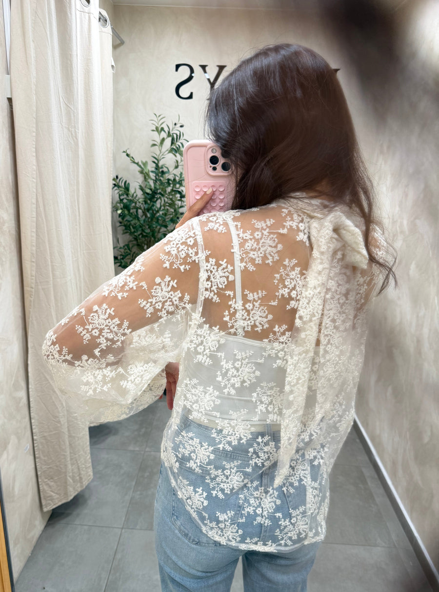 Blouse dentelle fleurs