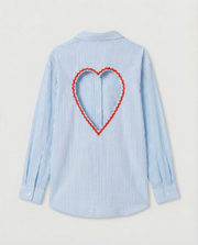 Chemise à rayure dos cœur