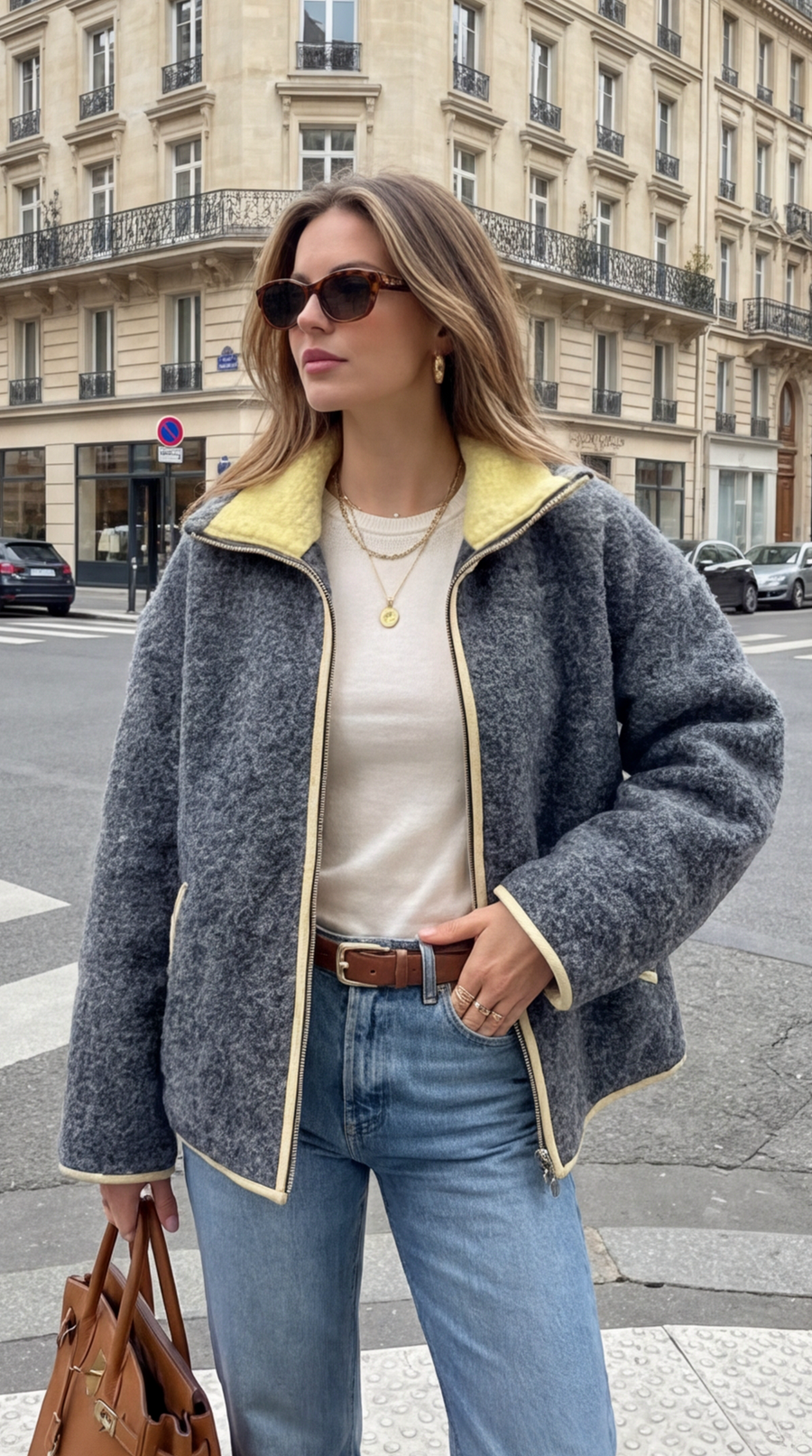 Chaqueta Sherpa con cremallera