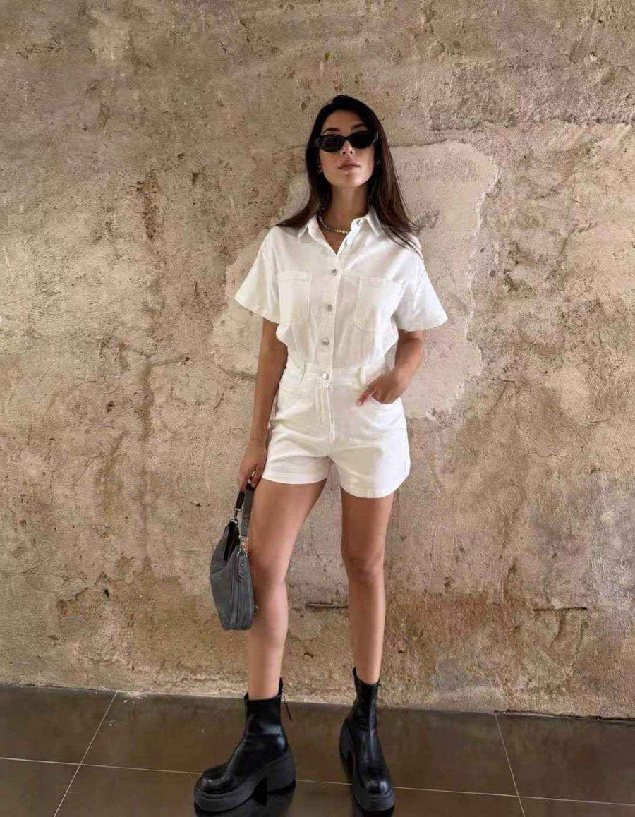 Combishort Yasmine Blanc