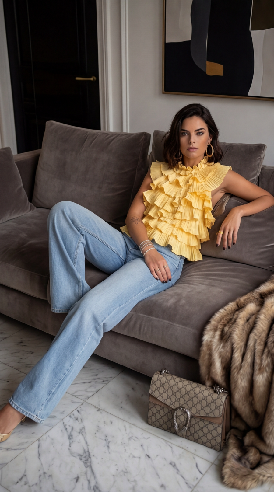 croc top à froufrou