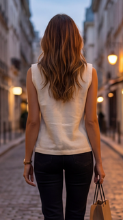 Veste sans manches à bouton