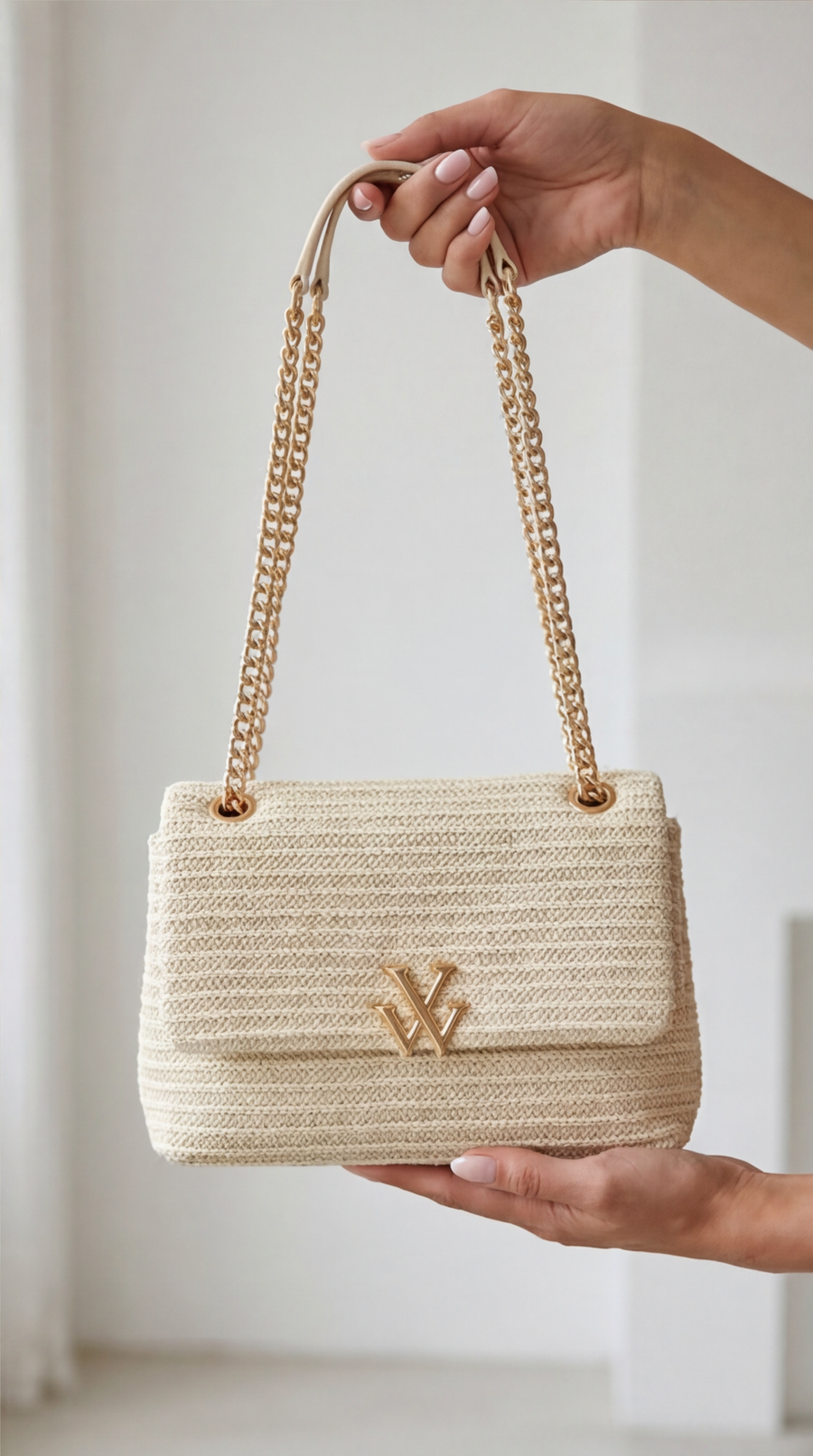 Sac à Main IDOL en Raphia Tressé Ivoire - Style Moderne et Fonctionnel
