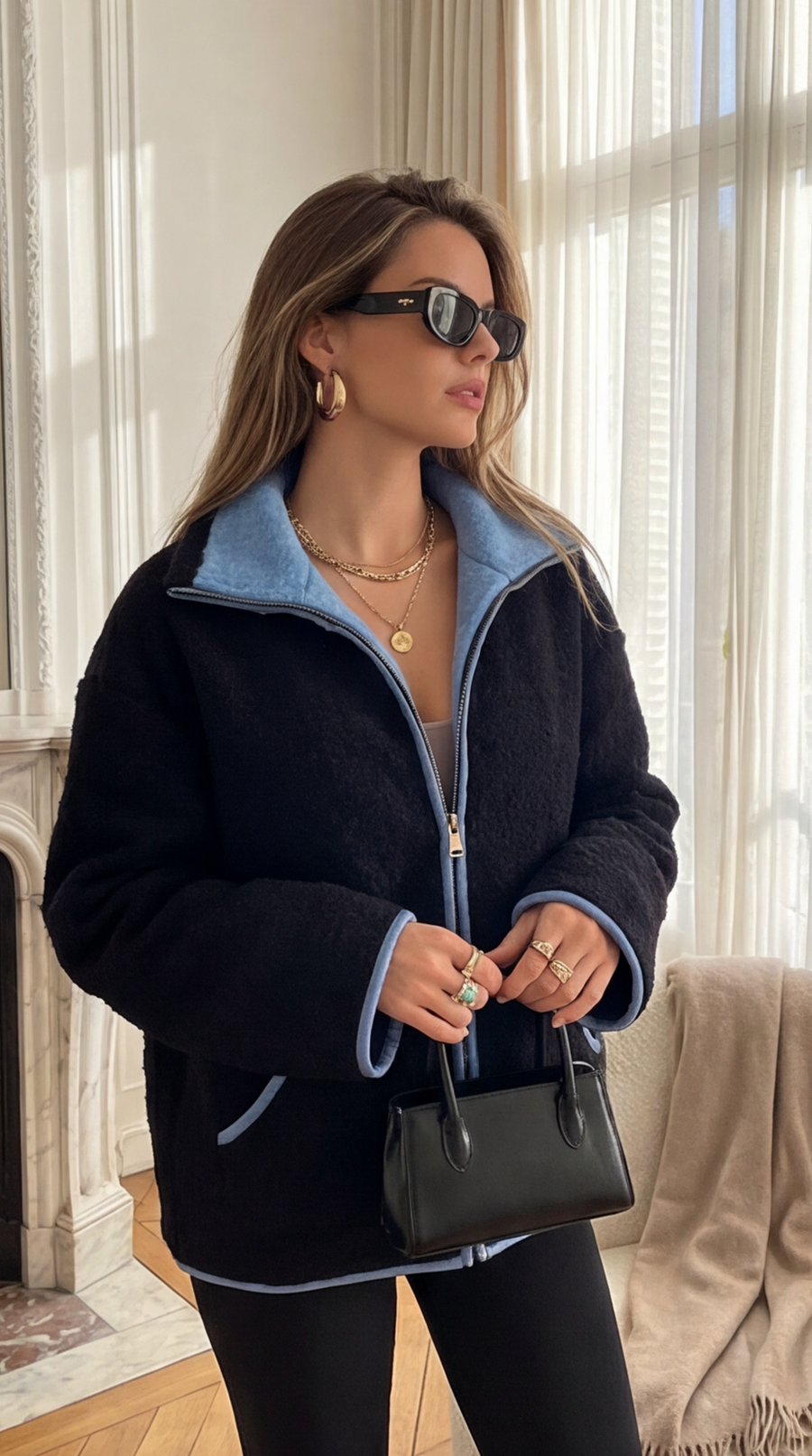 Chaqueta Sherpa con cremallera