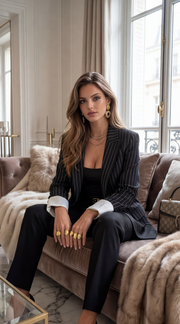 Blazer oversize à rayures - Élégance décontractée