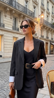 Blazer oversize à rayures - Élégance décontractée