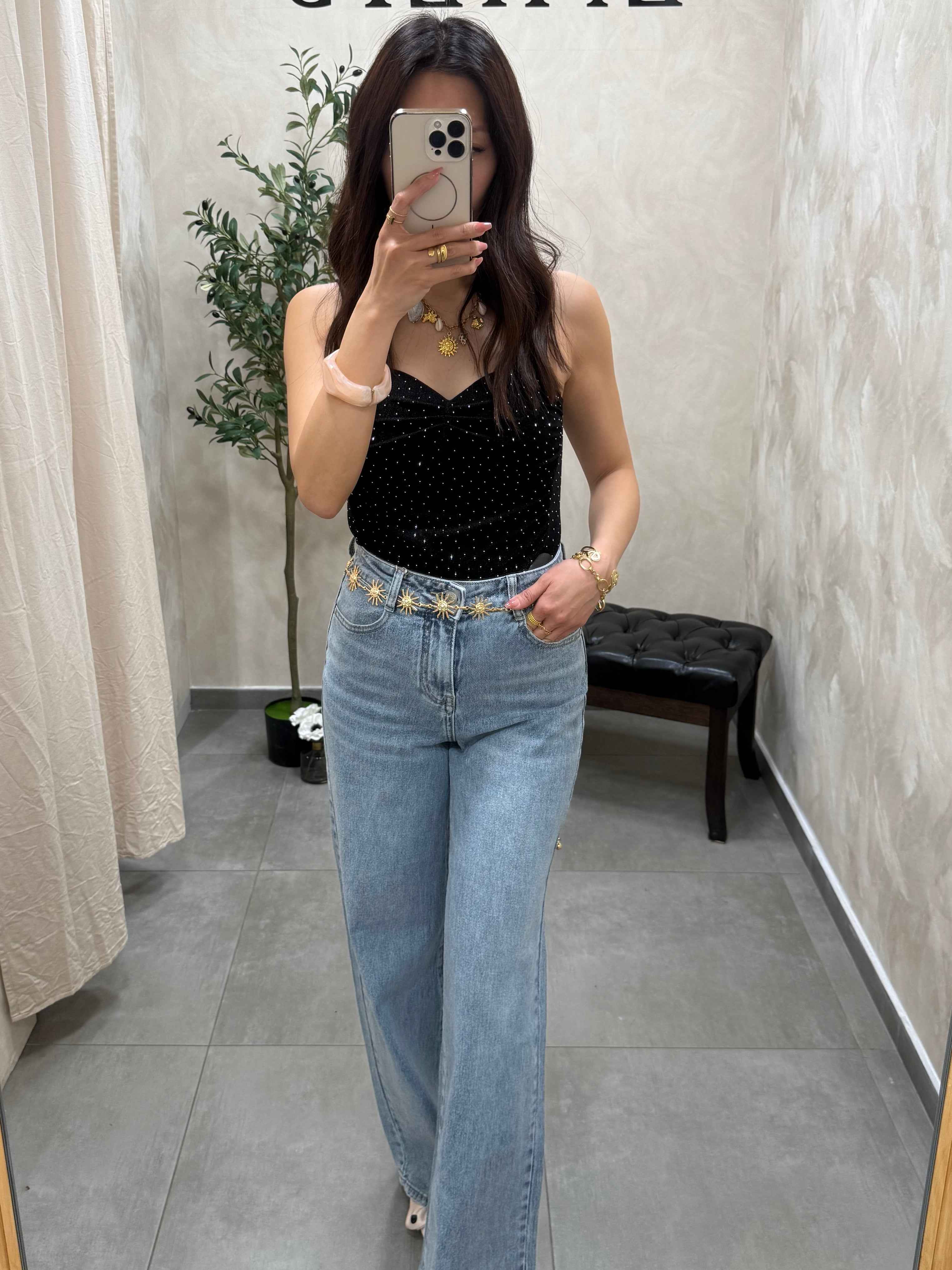 Body à strass argenté