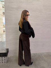 Pantalon Suédine Choco