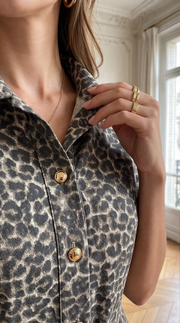 Robe courte léopard