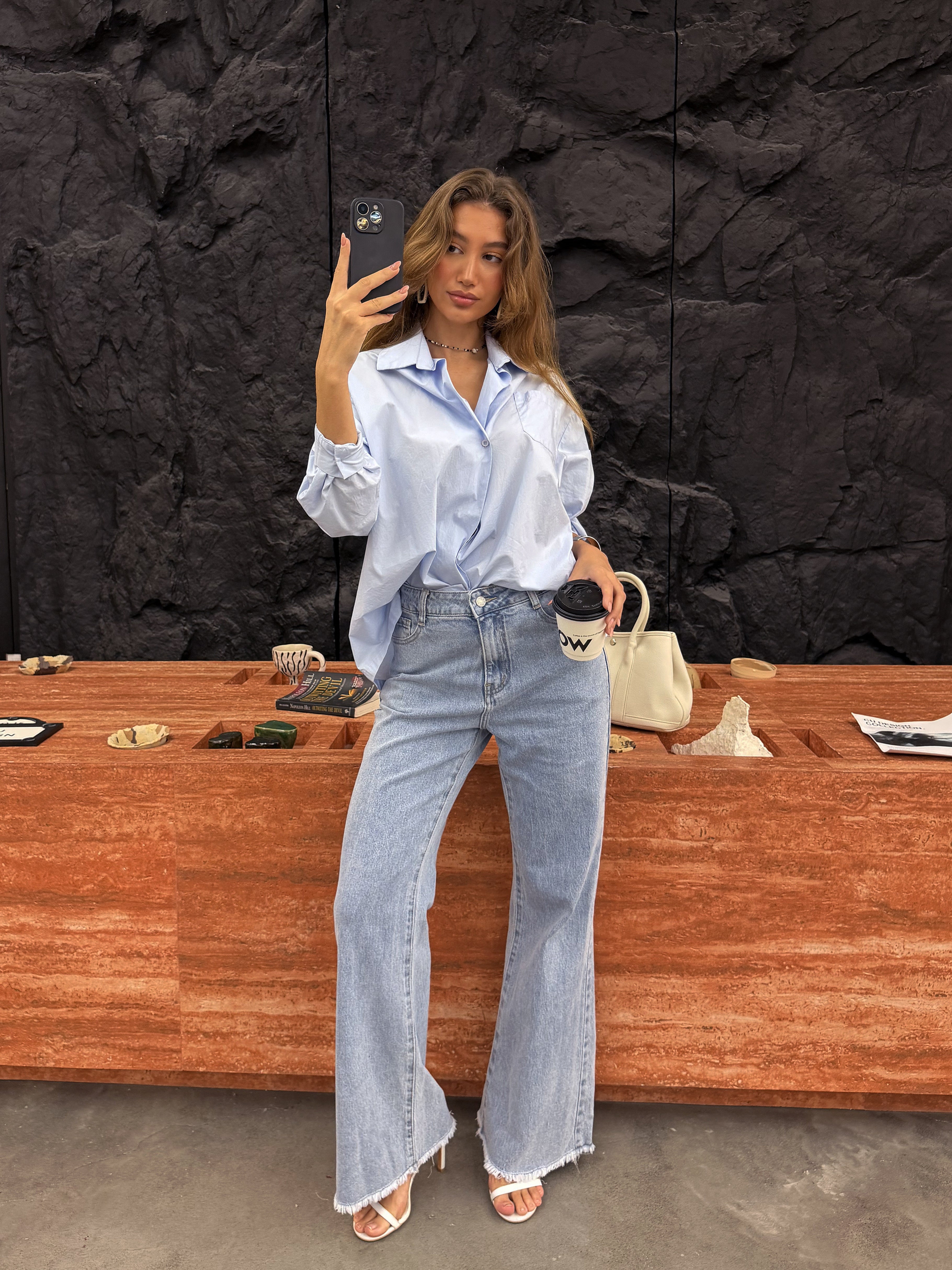 Jeans bootcut effiloché
