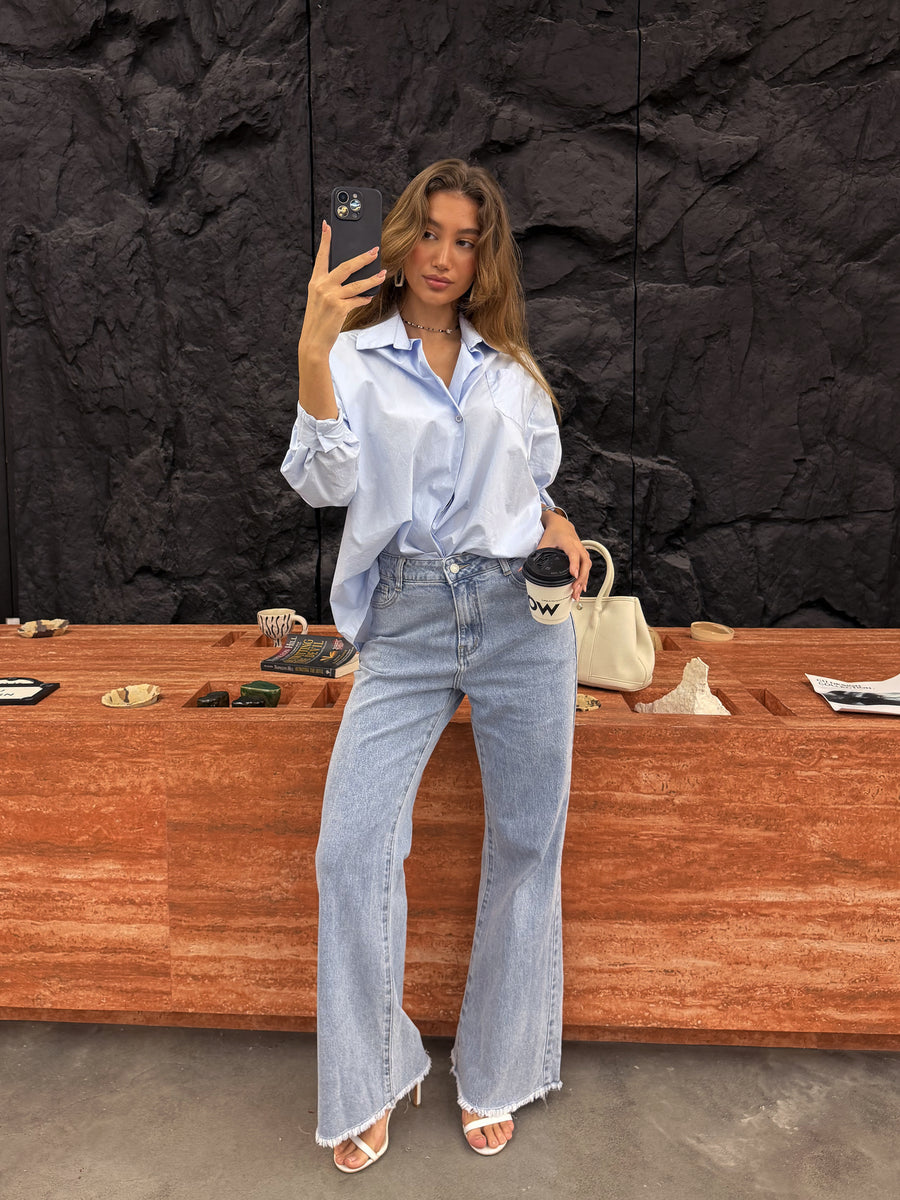 Jeans bootcut effiloché