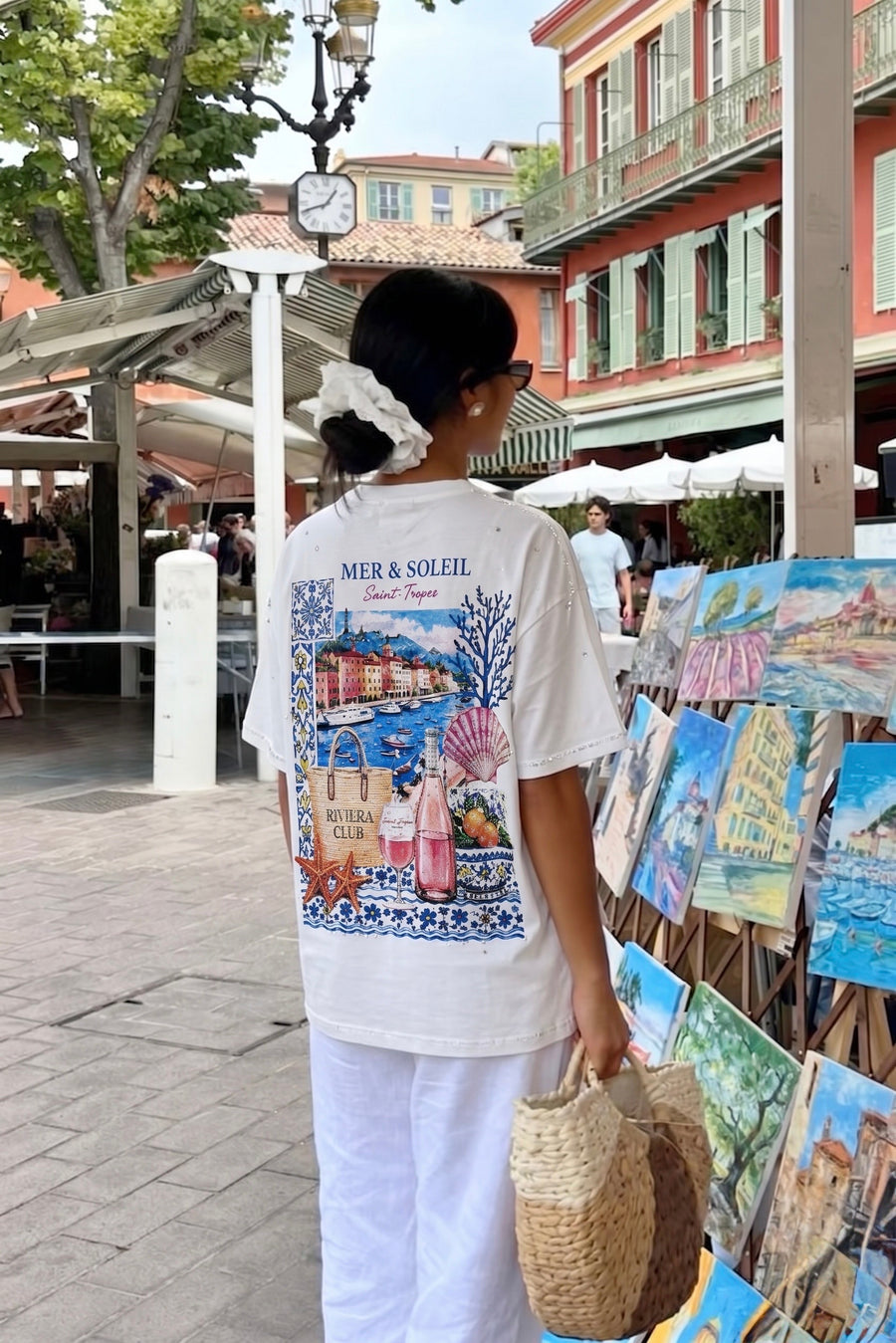 T-shirt Mer et Soleil a strass