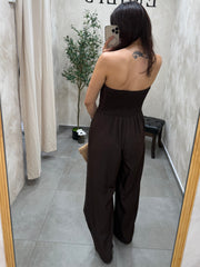 Combinaison pantalon fluide marron