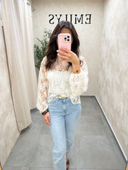 Blouse dentelle fleurs