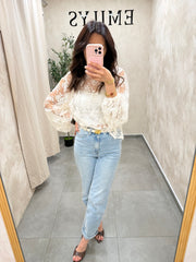Blouse dentelle fleurs