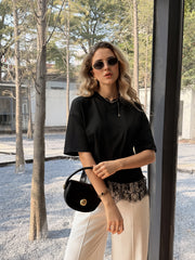 T-shirt à dentelle tendance