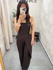 Combinaison pantalon fluide marron