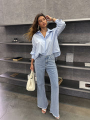 Jeans bootcut effiloché