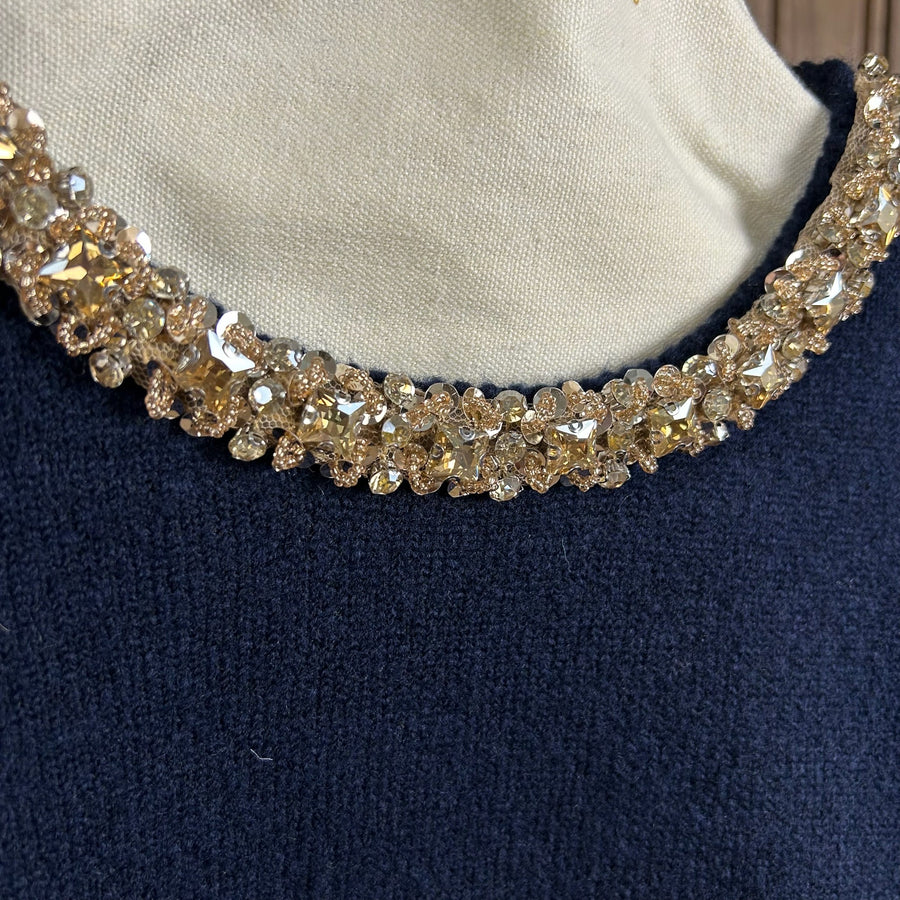 Pull Manche Courte Col Dorée