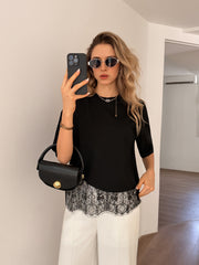 T-shirt à dentelle tendance