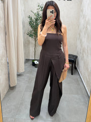 Combinaison pantalon fluide marron