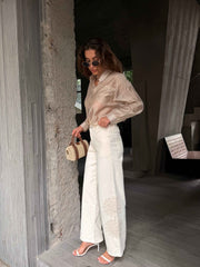 Pantalon brodé