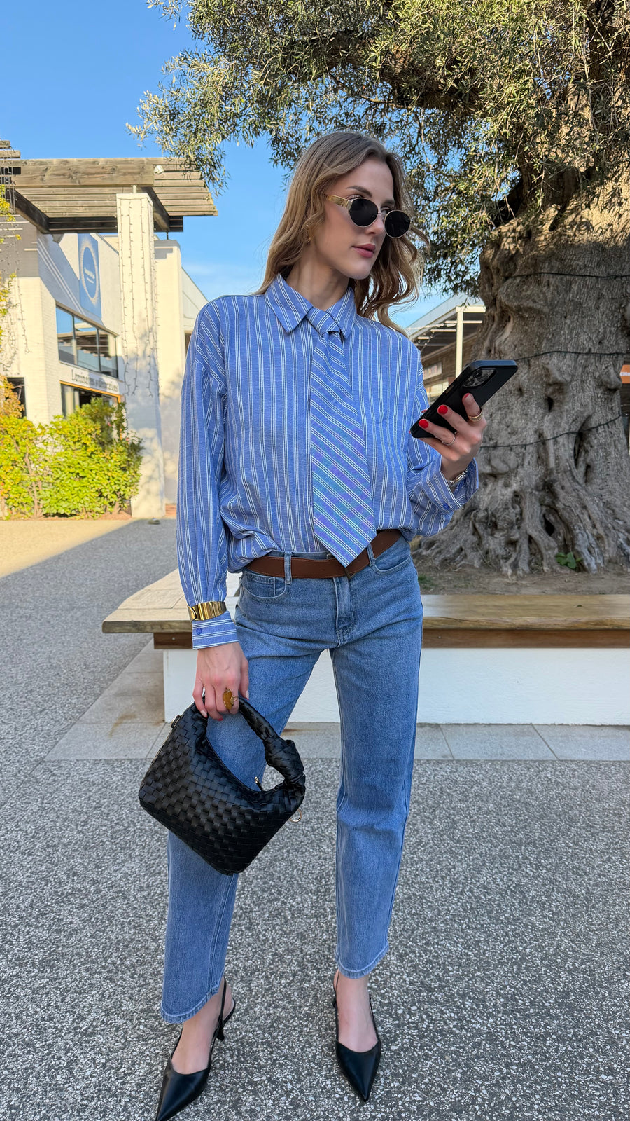 Elegante camisa a rayas