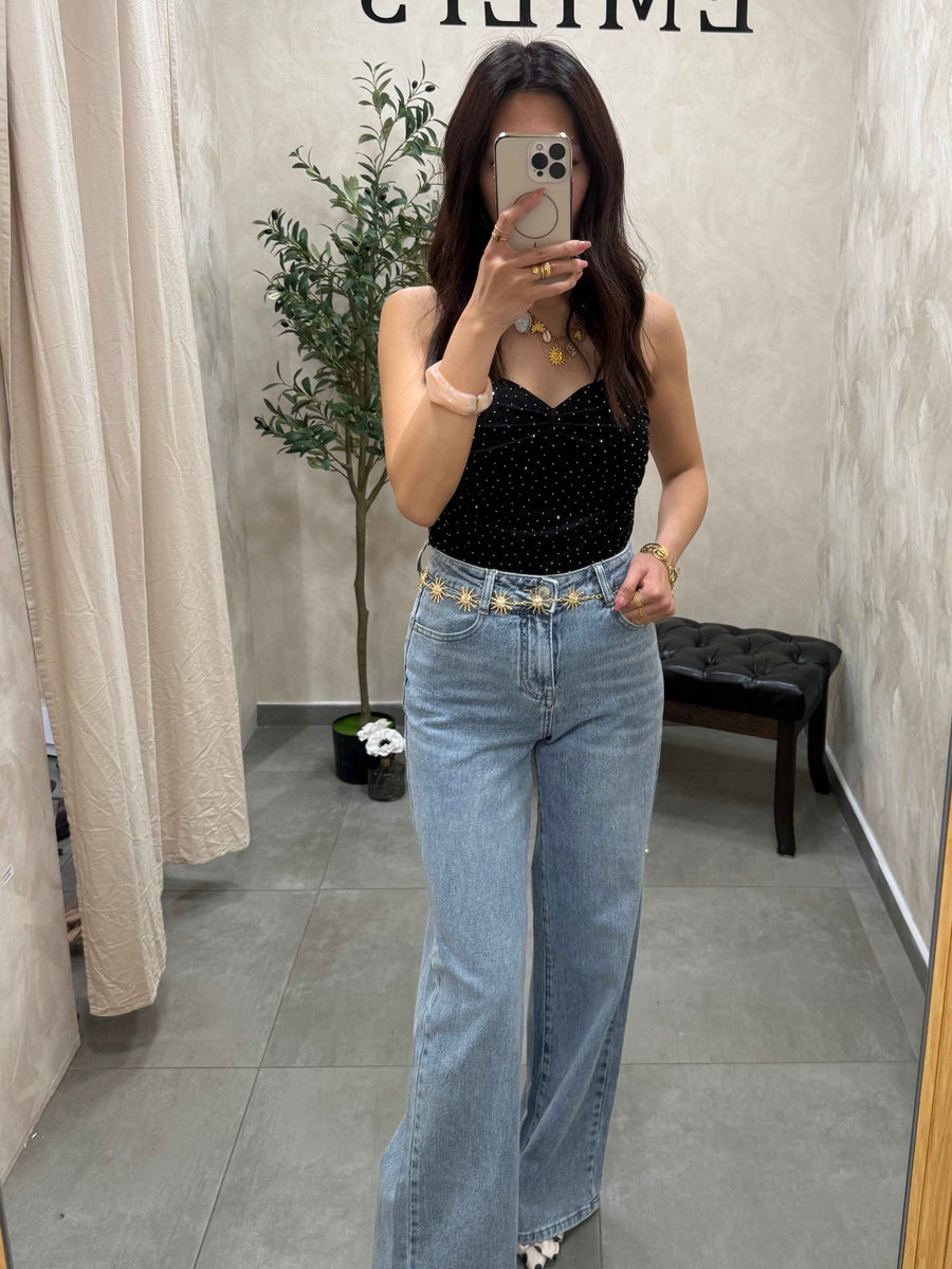 Body à strass argenté