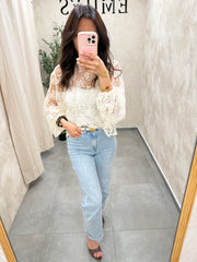 Blouse dentelle fleurs