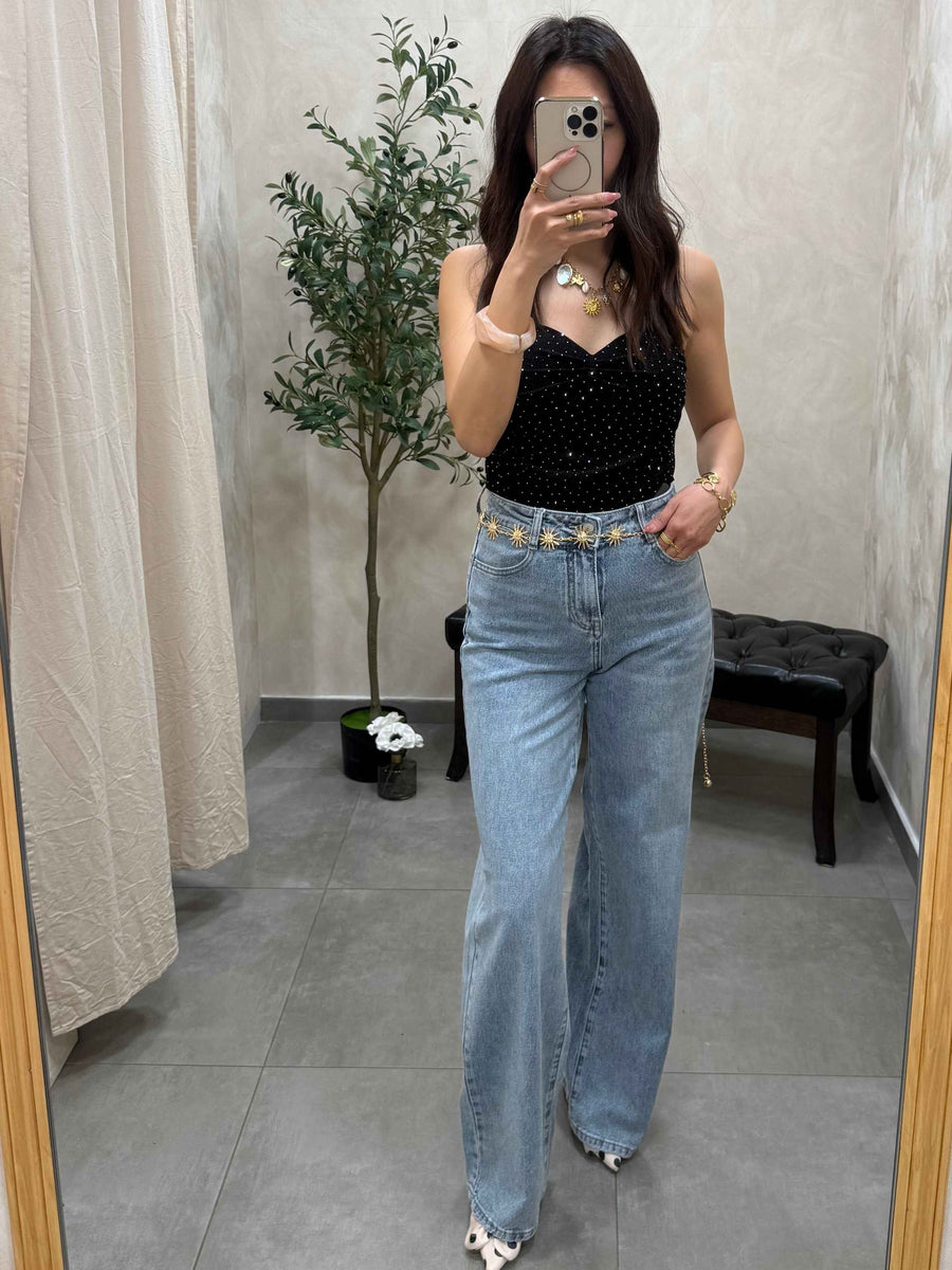 Body à strass argenté