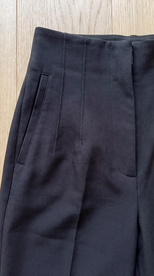 Pantalon Skinny Taille Haute À Pinces - Noir - Pantalon