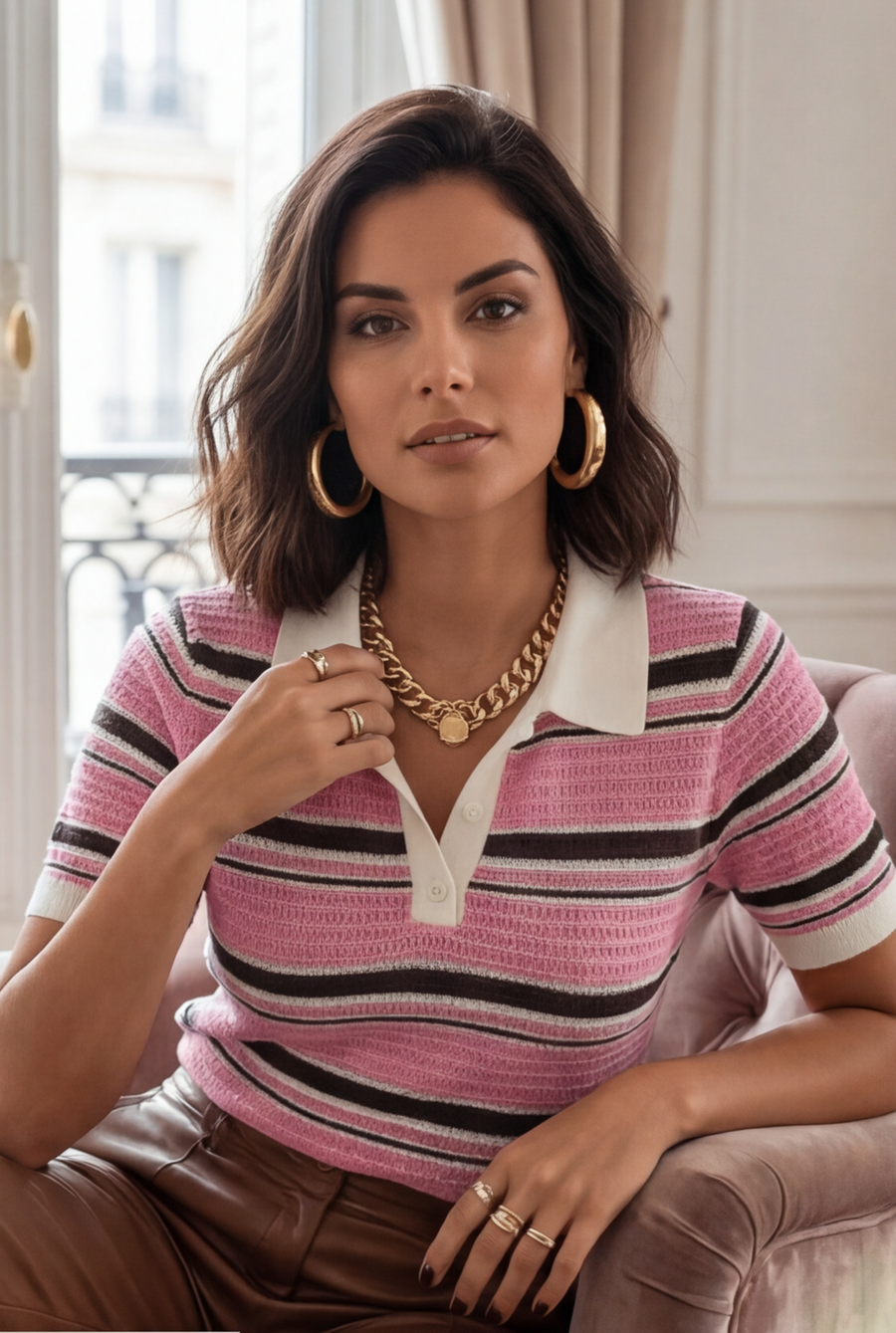 Pull col chemise tendance et confortable