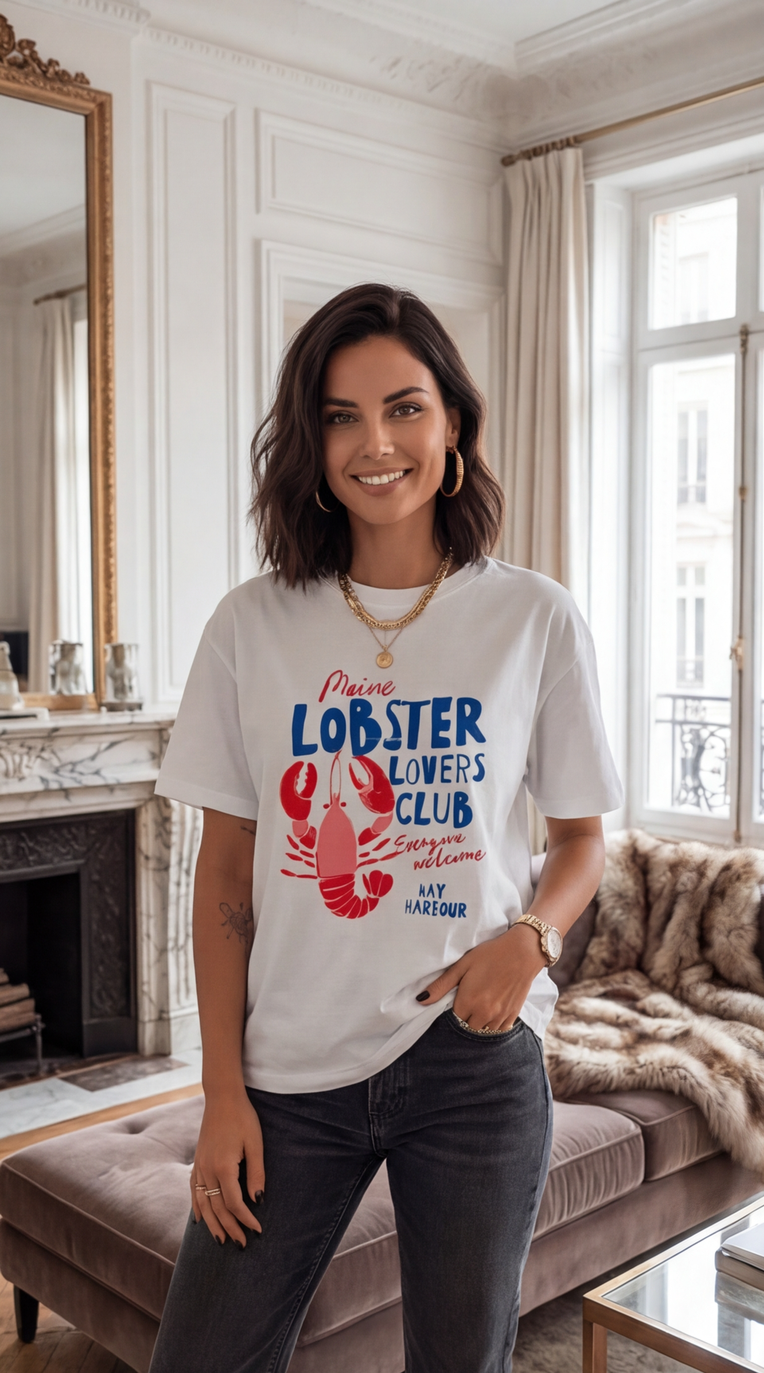 T-shirt blanc lobster