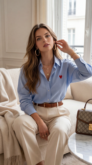 Chemise bleu cœur