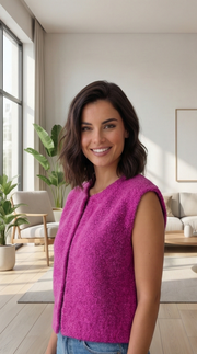 Veste fuchsia sans manches tendance