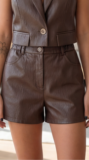 Jupe-Short Ultra-Tendance en Simili Cuir - Style Urbain Chic