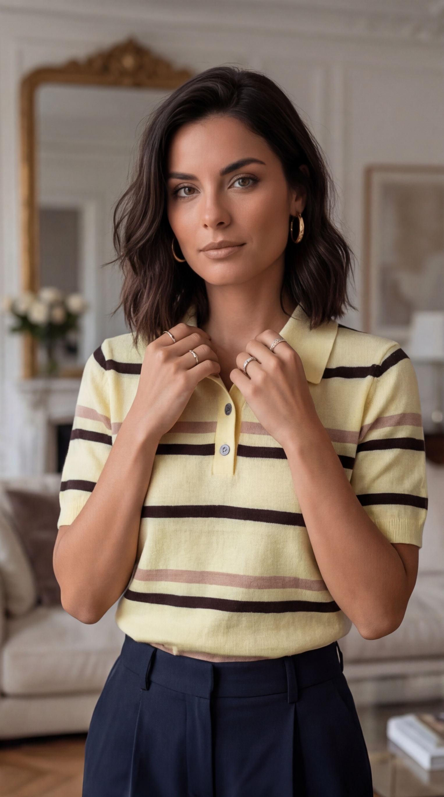 Polo de manga corta a rayas