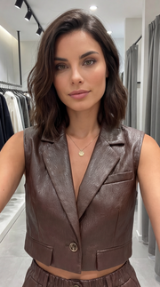 Veste Simili Cuir Chic et Tendance - Parfait pour un Look Urbain Moderne