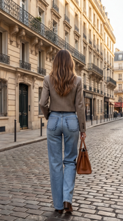 Jean poche vague brodé