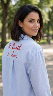 Chemise Bleu Chic à Rayures - Style Moderne