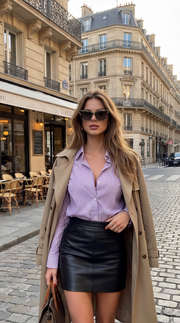 Chemise rayé dos nus cœur