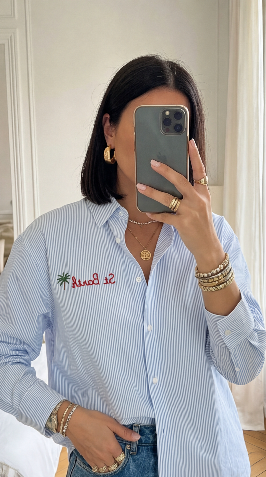 Camisa elegante de rayas azules - Estilo moderno