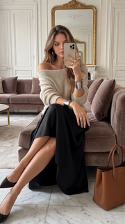 jupe longue satinée